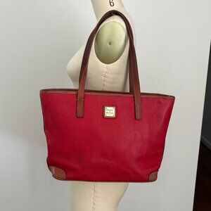 Dooney & Bourke Red Pebble Grain Charleston Shopper